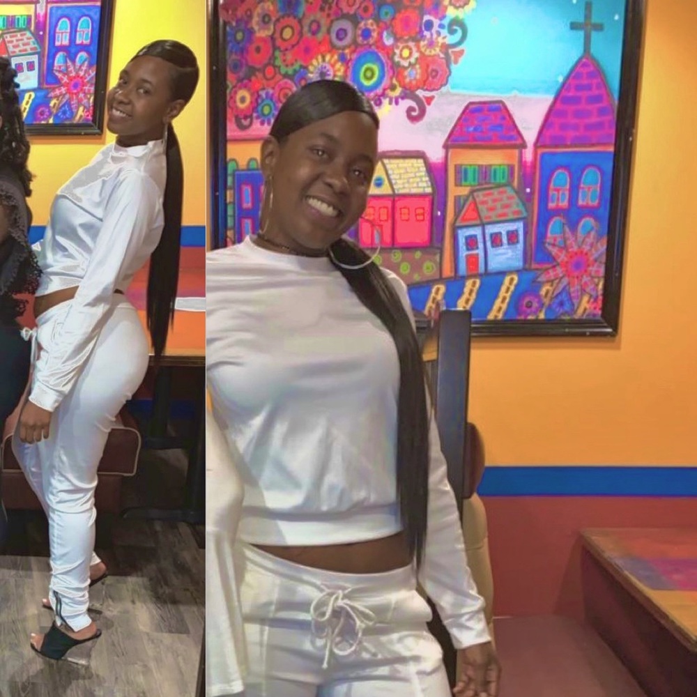 All white sweat suite